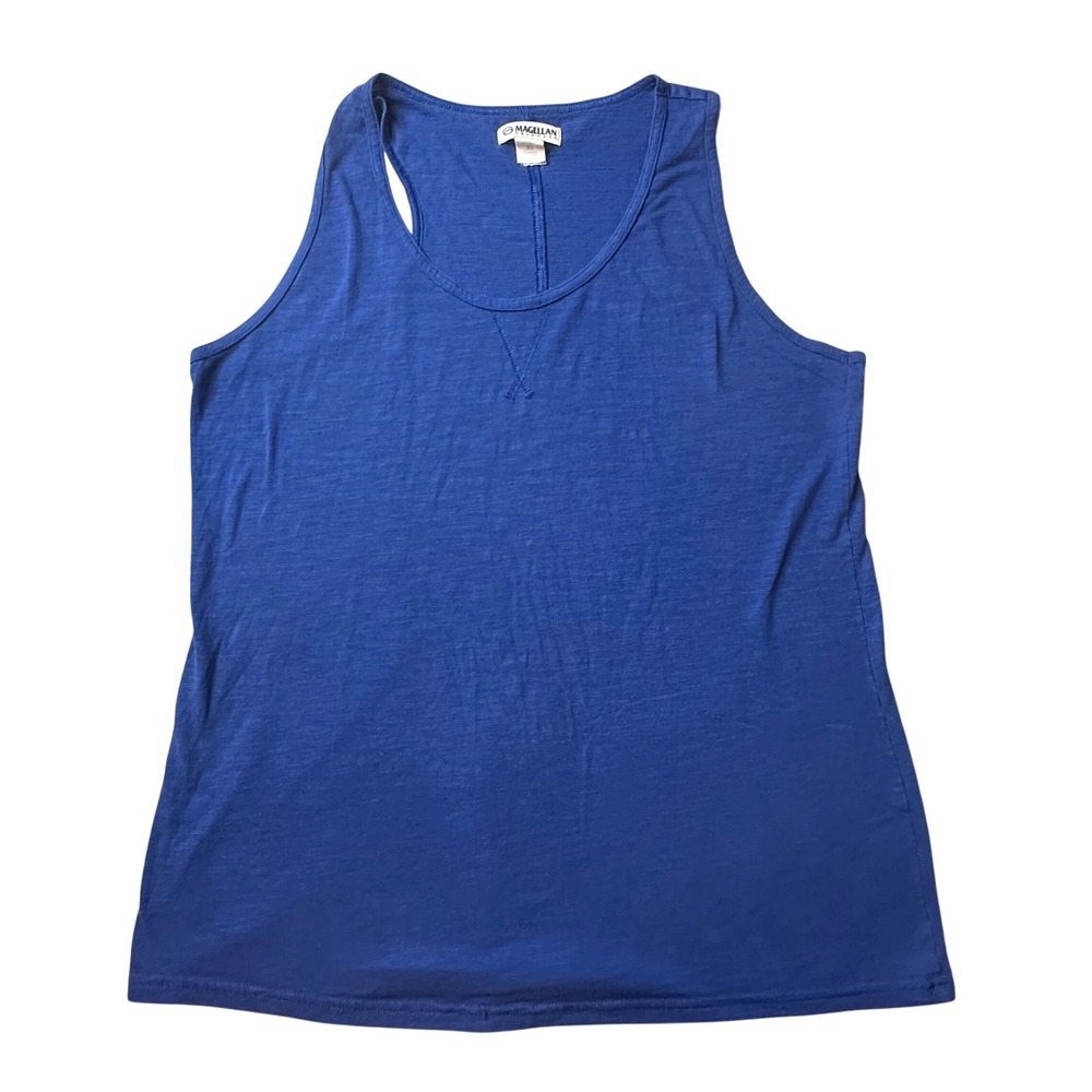 Magellan Tank Top Womens XL Blue Outdoors‎ Racerback Slub Knit Scoop Neck Active